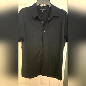 Banana Republic Black Button Down Short Sleeve Shirt, Size Xl